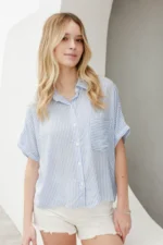 CAMISA RAYADA MANGA CORTA frente